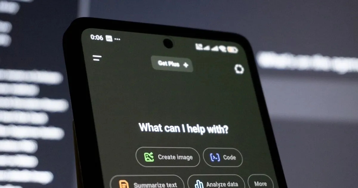 AI chatbot comparison interface on smartphone